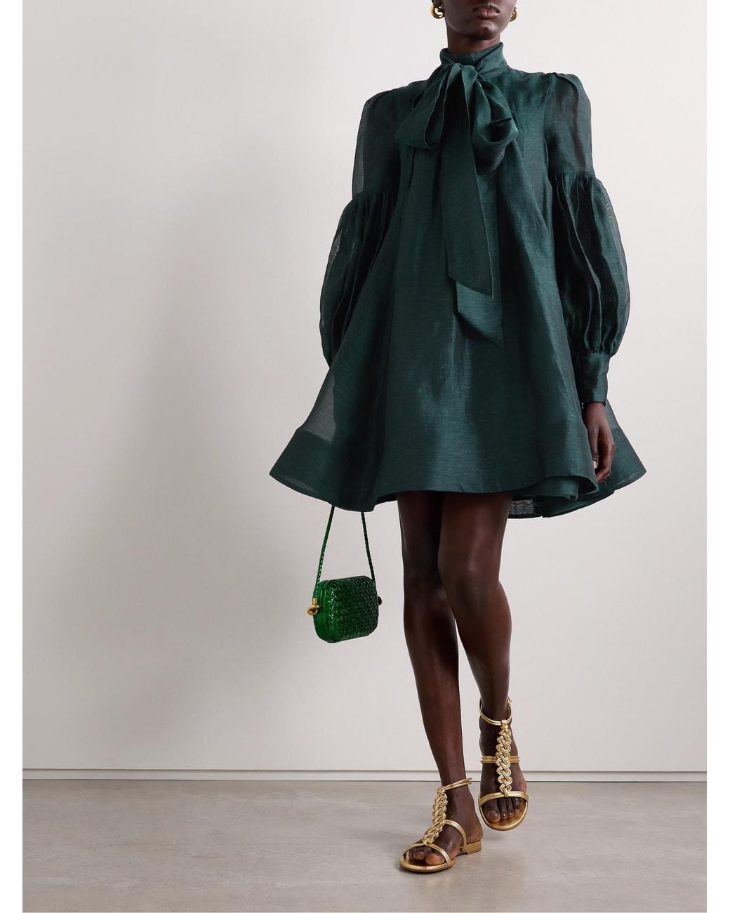 Zimmermann Green Victorian-Style Mini Skirt