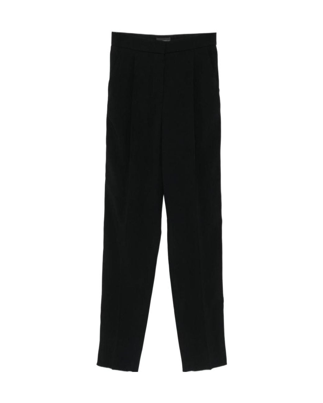 Emporio Armani Black Pleated Straight-Leg Pants