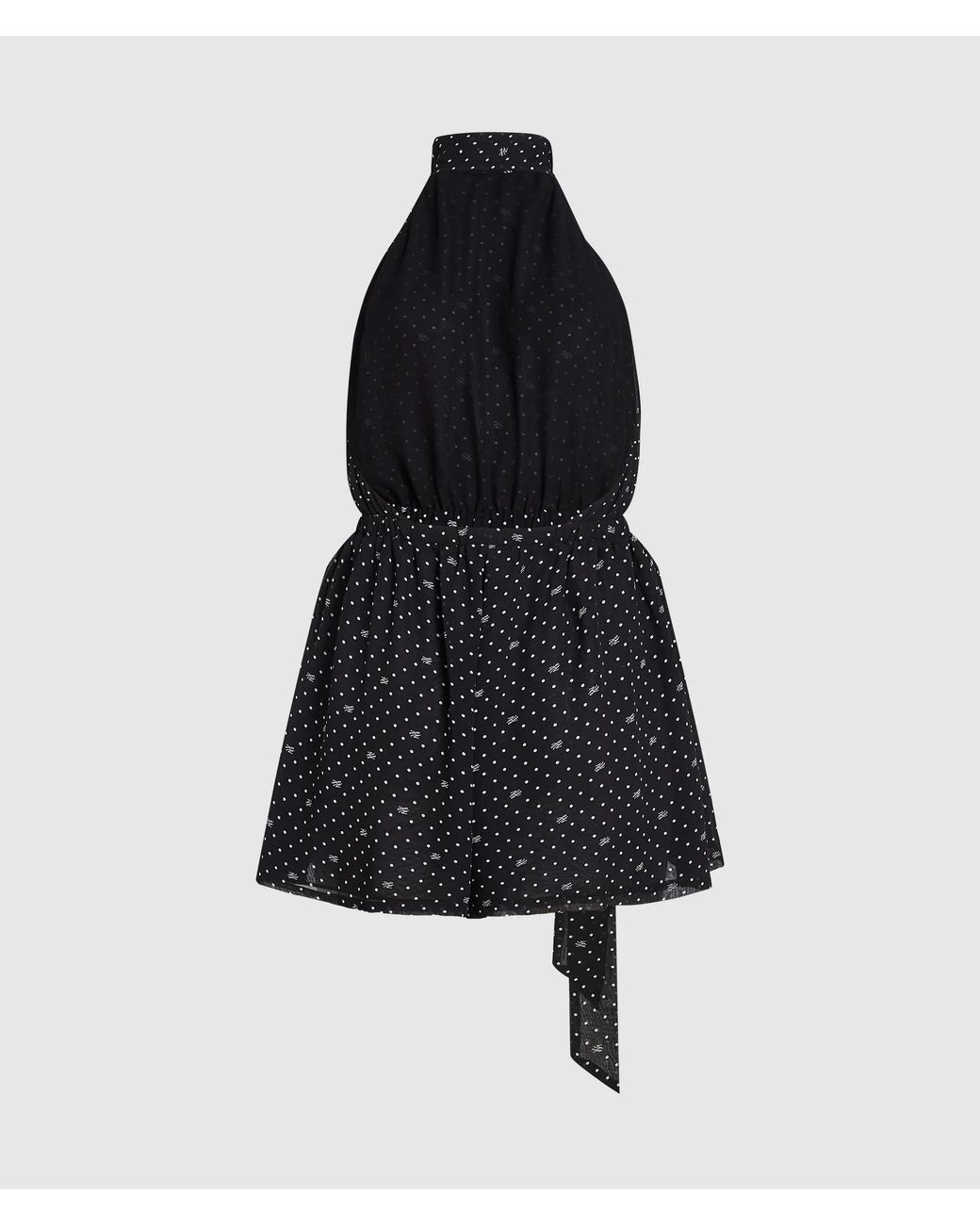 Karl Lagerfeld Black Polka-Dot Halter-Neck Playsuit
