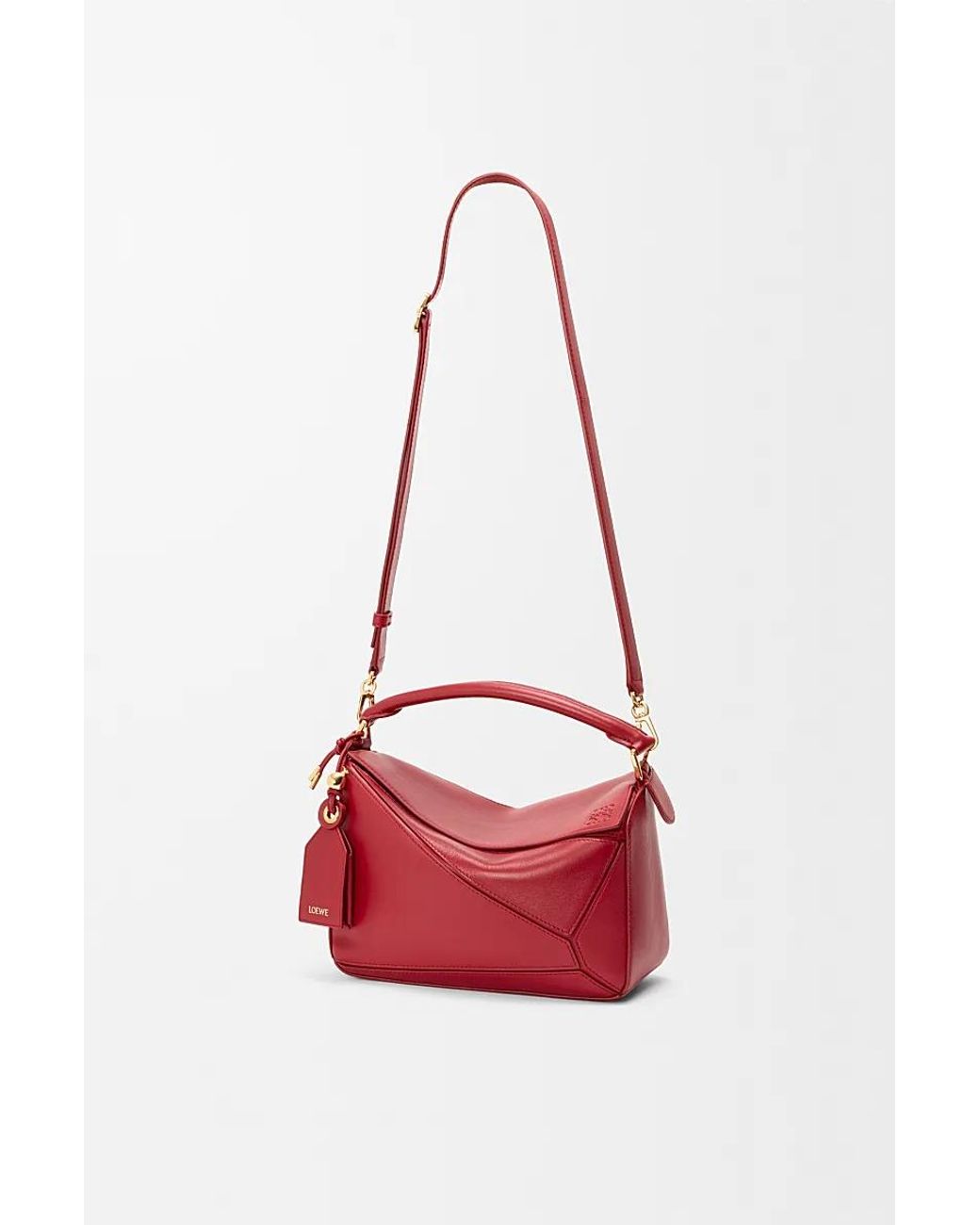 Loewe Red Small Featherlight Puzzle Bag
