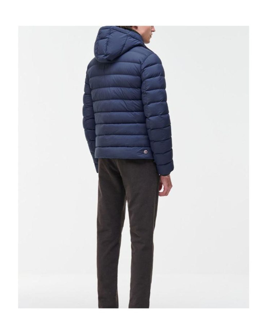 Colmar Blue Down Jacket With Detachable Hood for men
