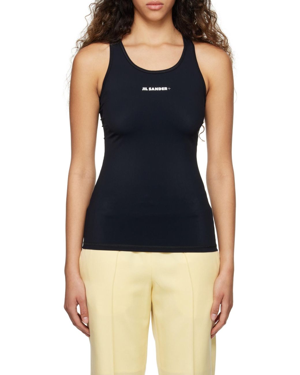 Jil Sander Black Logo-Print Tank Top
