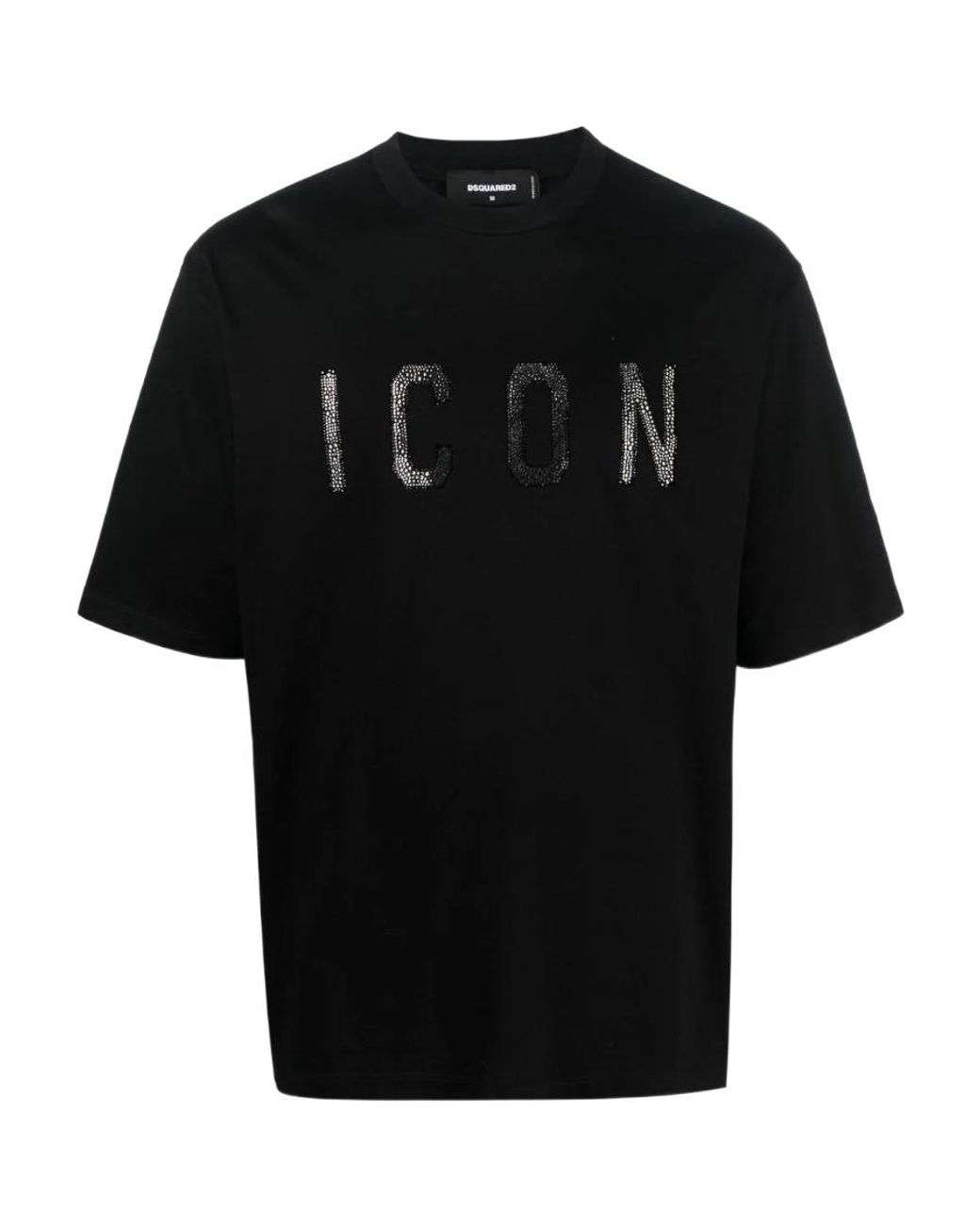 DSquared² Black Icon-Print Cotton T-Shirt for men