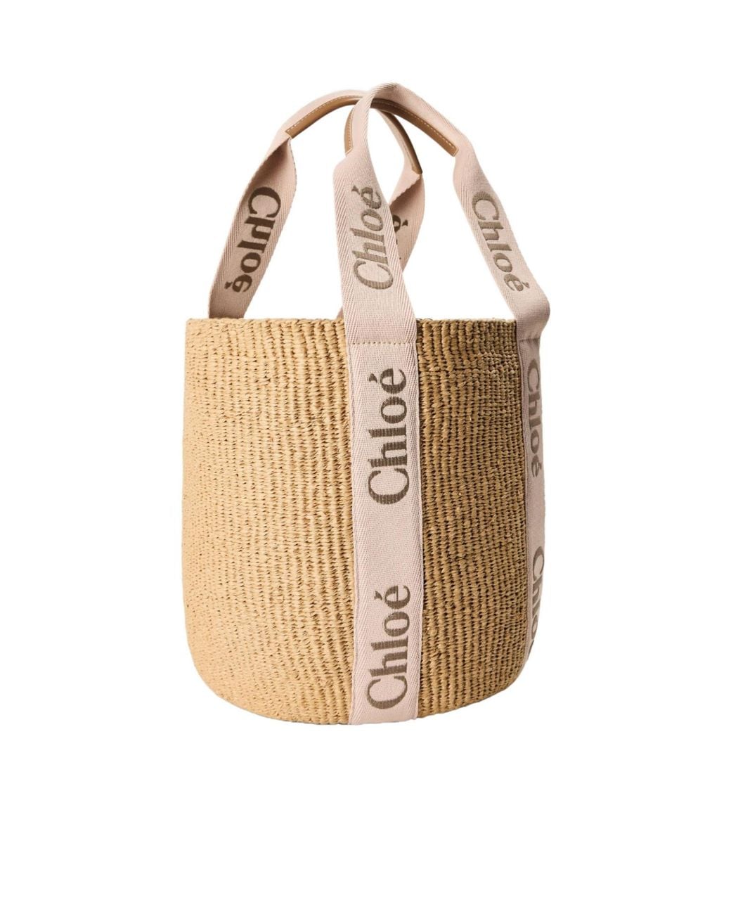 Chloé White Straw Tote Bag