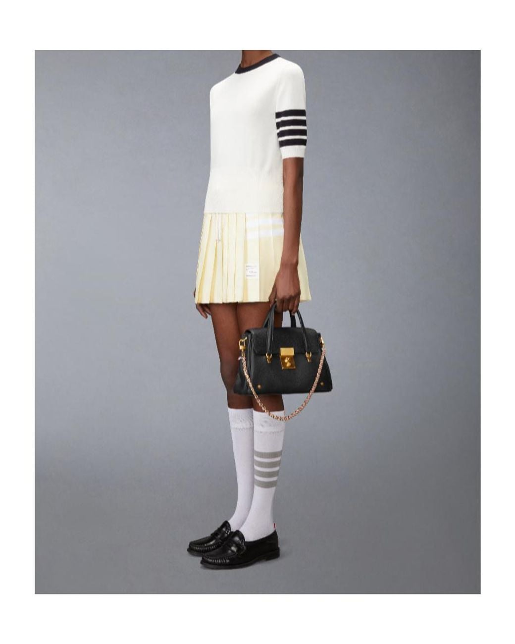Thom Browne Black Small Bolton Top Handle Bag