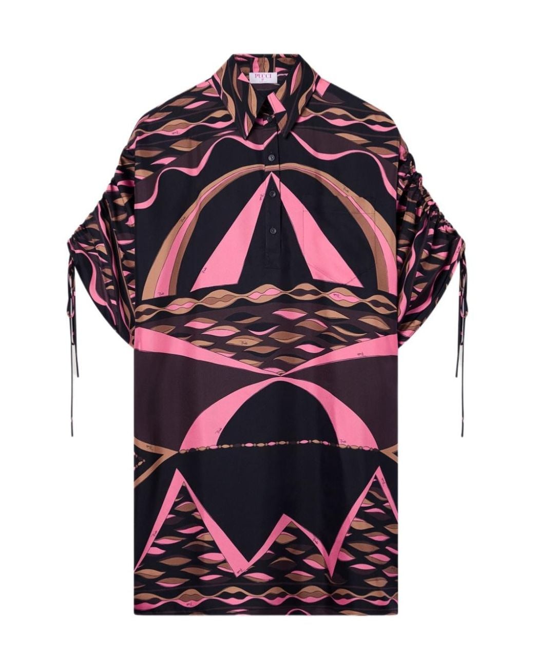 Emilio Pucci Multicolor Dune Print Silk Kaftan