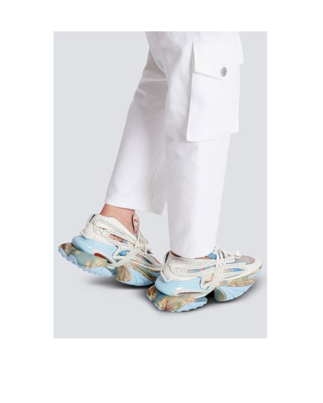 Balmain White Unicorn Trainers for men