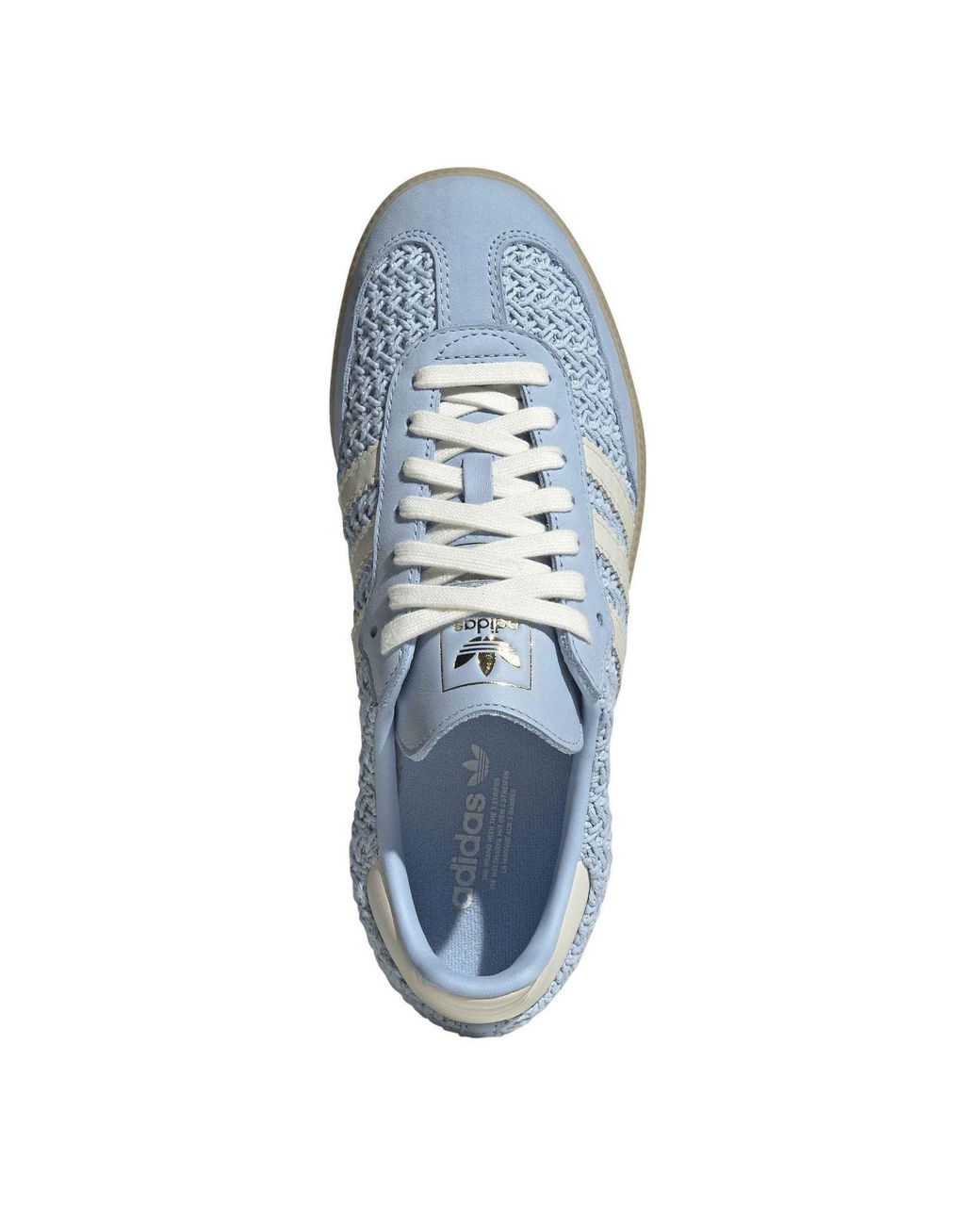 Adidas Originals Blue Woven And Patchwork Faux Fur Low-Top Sneakers