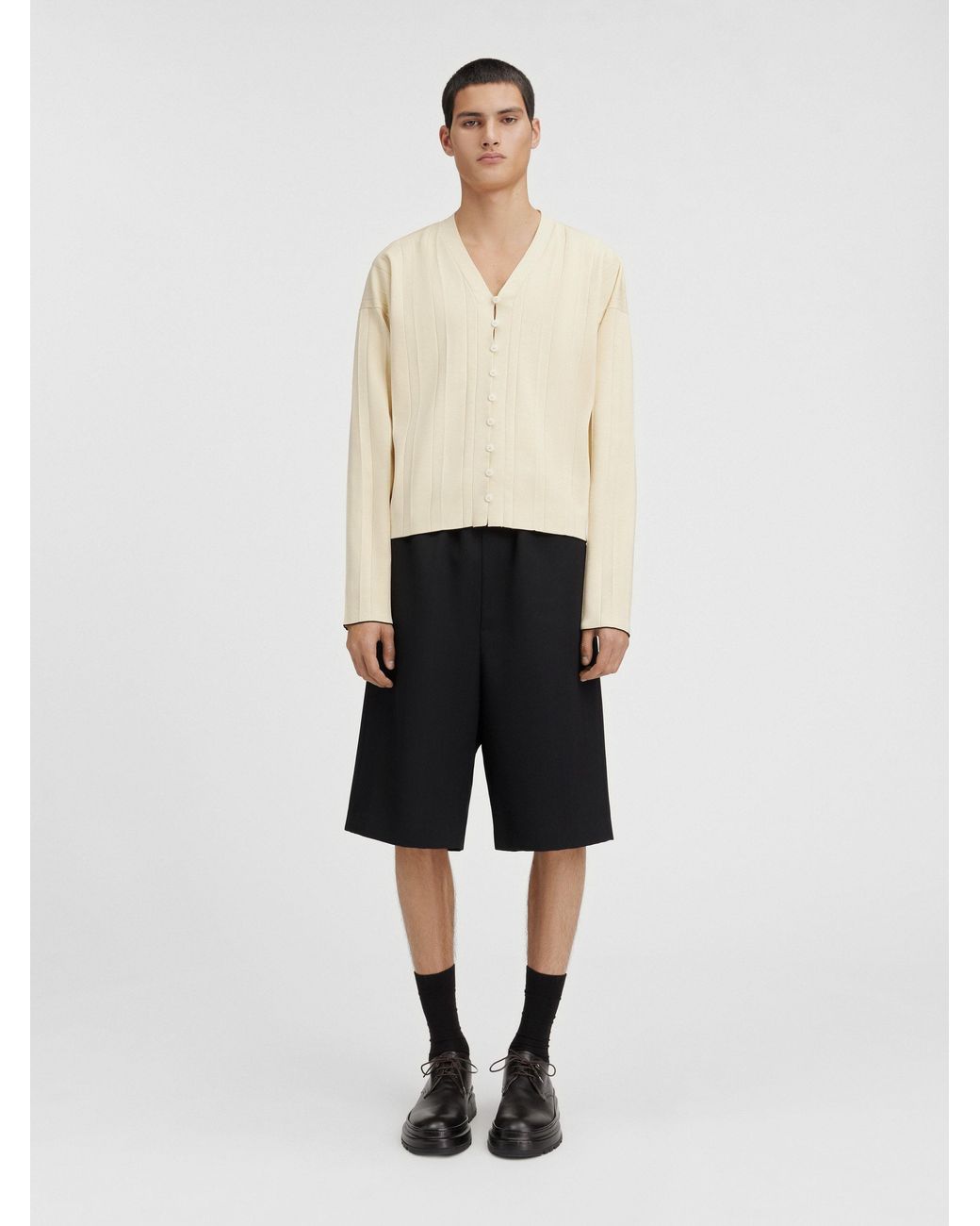 Jacquemus Natural Pleated Cardigan for men