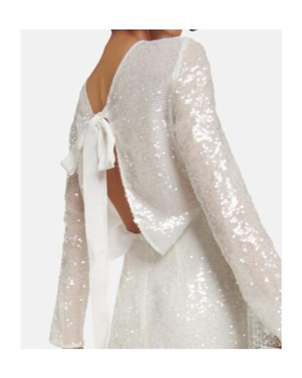 Erdem White Yoanna Sequined Gown