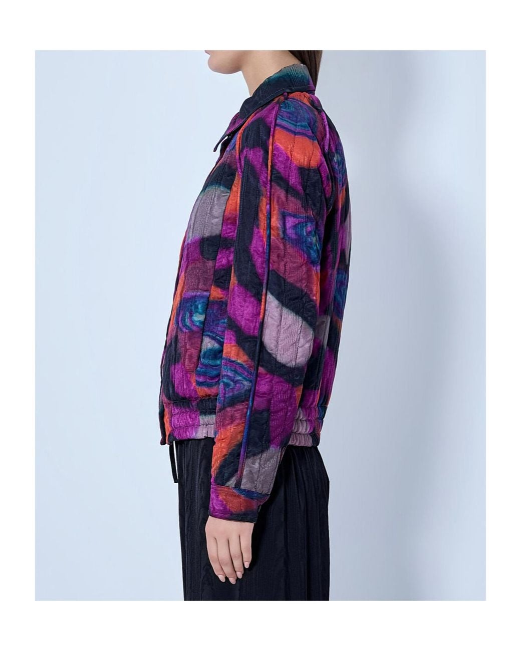Dries Van Noten Blue Button-Down Quilted Jacket