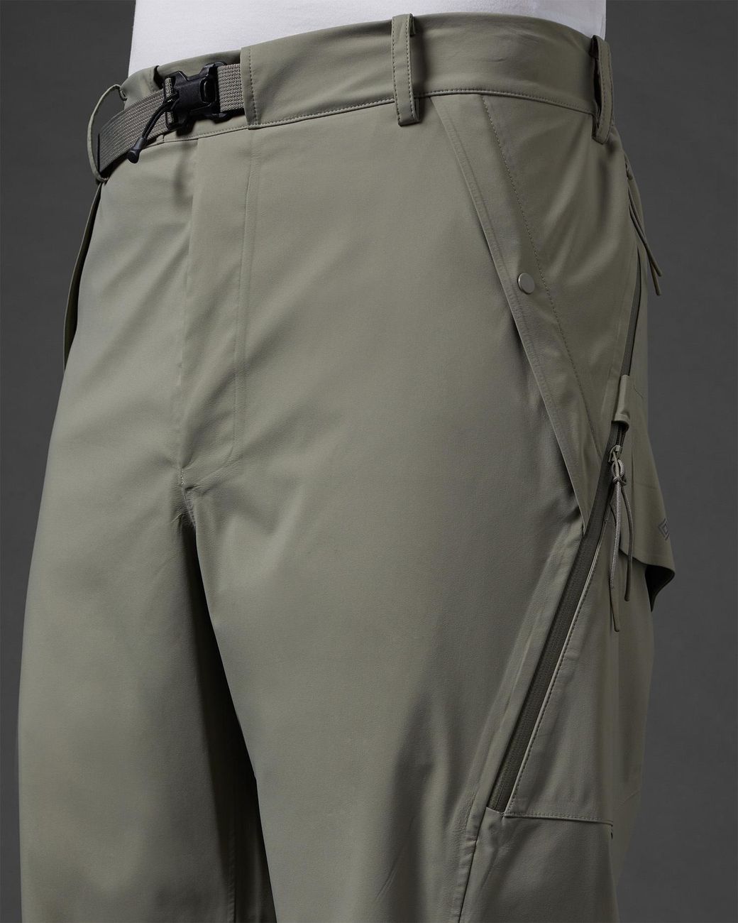C P Company Gray Logo Patch Straight Leg Trousers for men