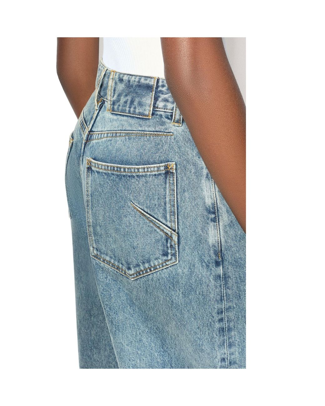 Alaïa Blue Alaïa Barrel-Leg Low-Rise Jeans