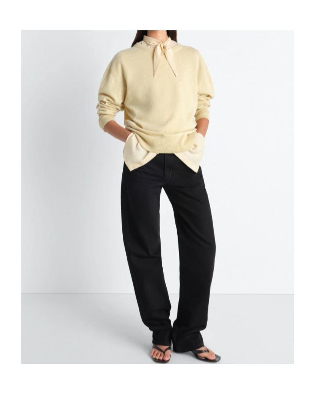 Lemaire Natural Crew Neck Sweater for men