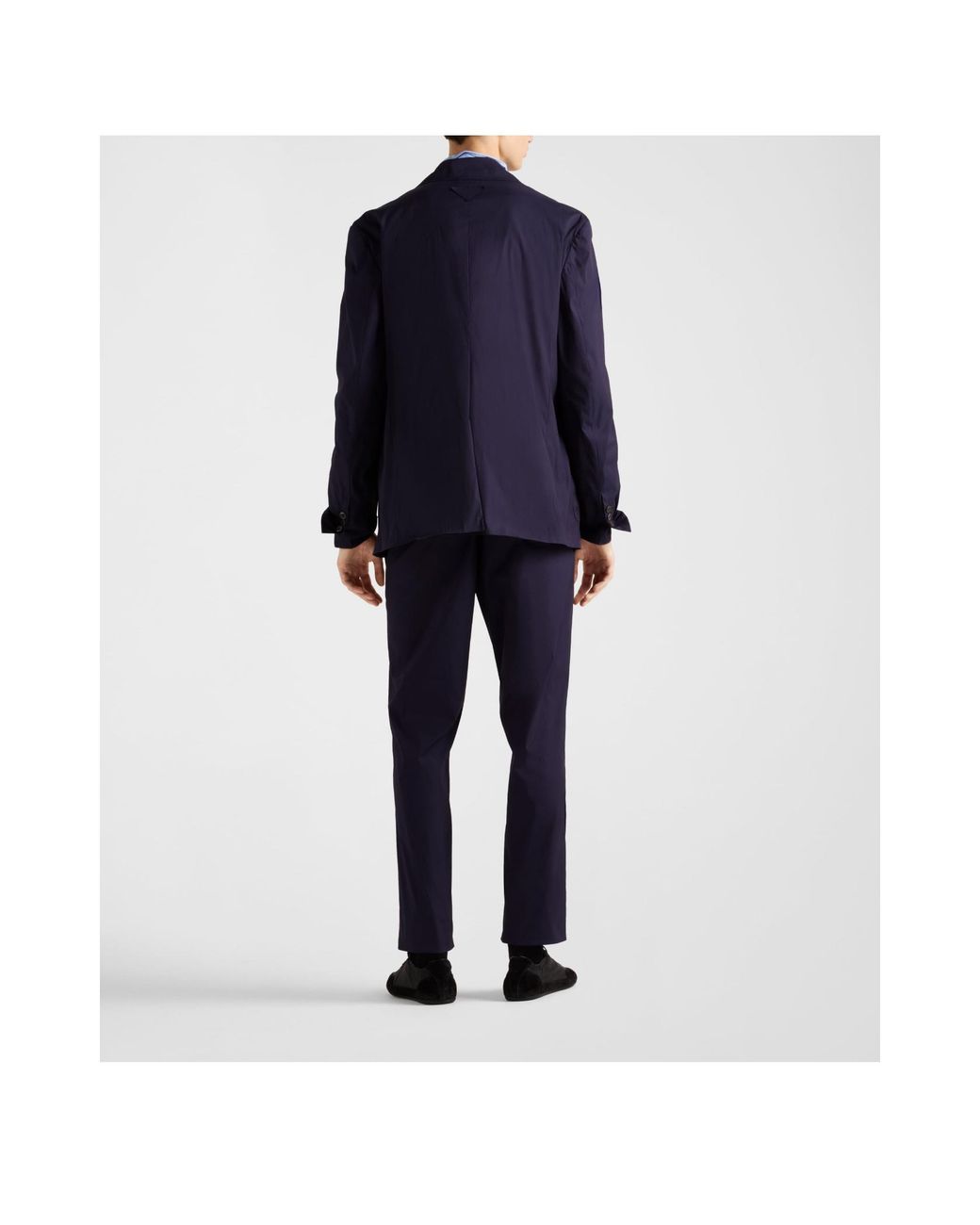 Prada Blue Single-Breasted Cotton Blend Jacket for men