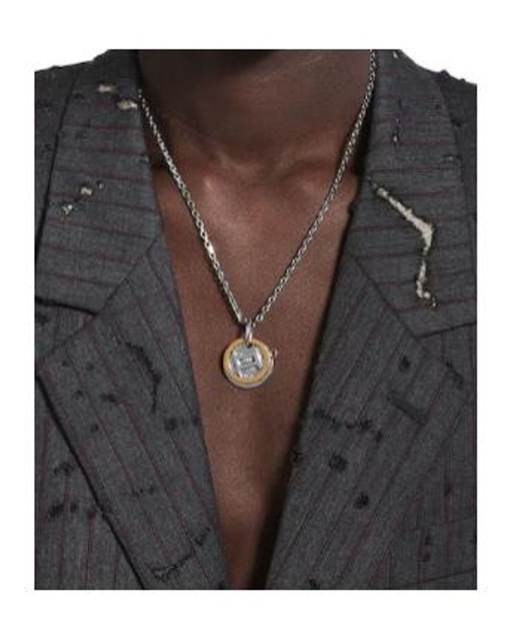 Balenciaga Metallic Horoscope Gemini Necklace
