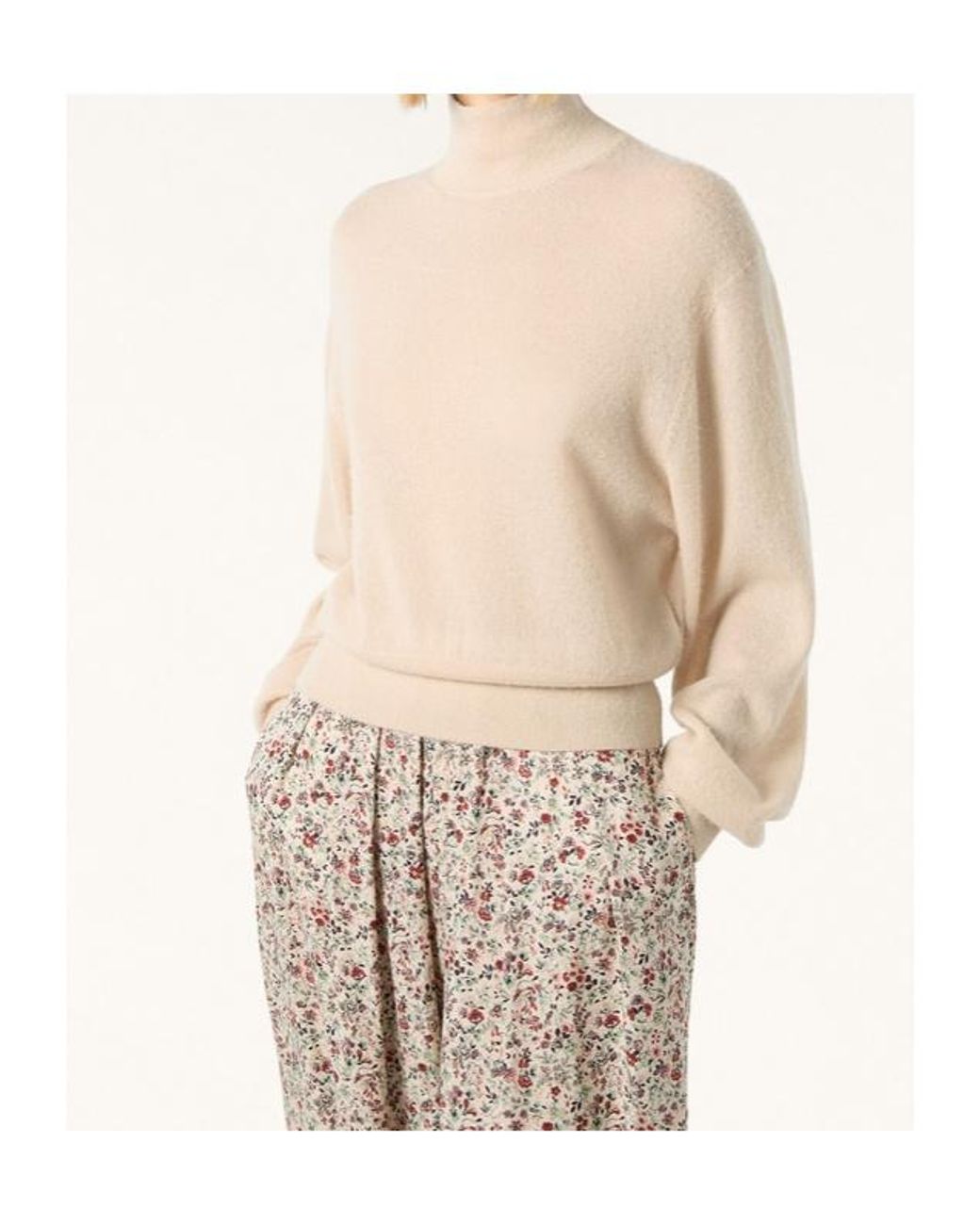 Loro Piana Natural Camino Funnel-Neck Ribbed Sweater