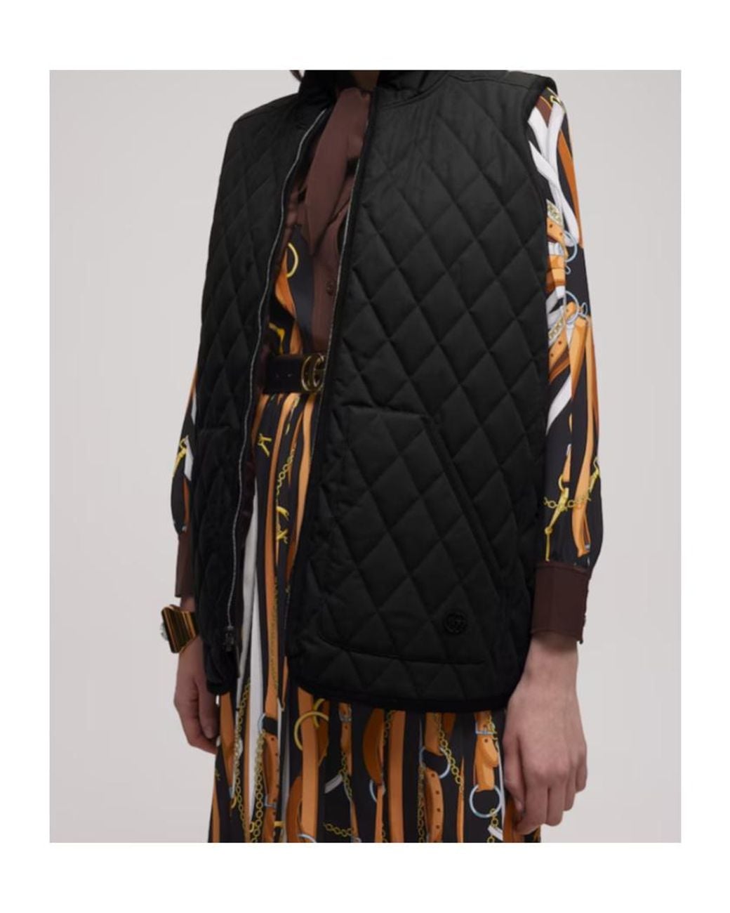 Gucci Black Reversible Padded Silk Twill Vest