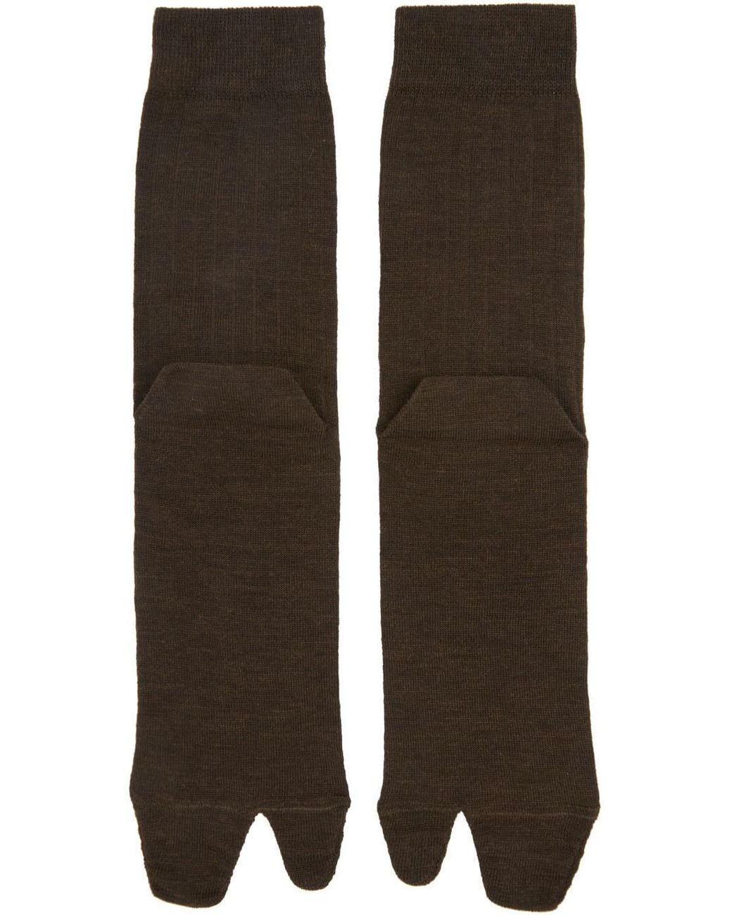 Maison Margiela Brown Tabi Socks for men