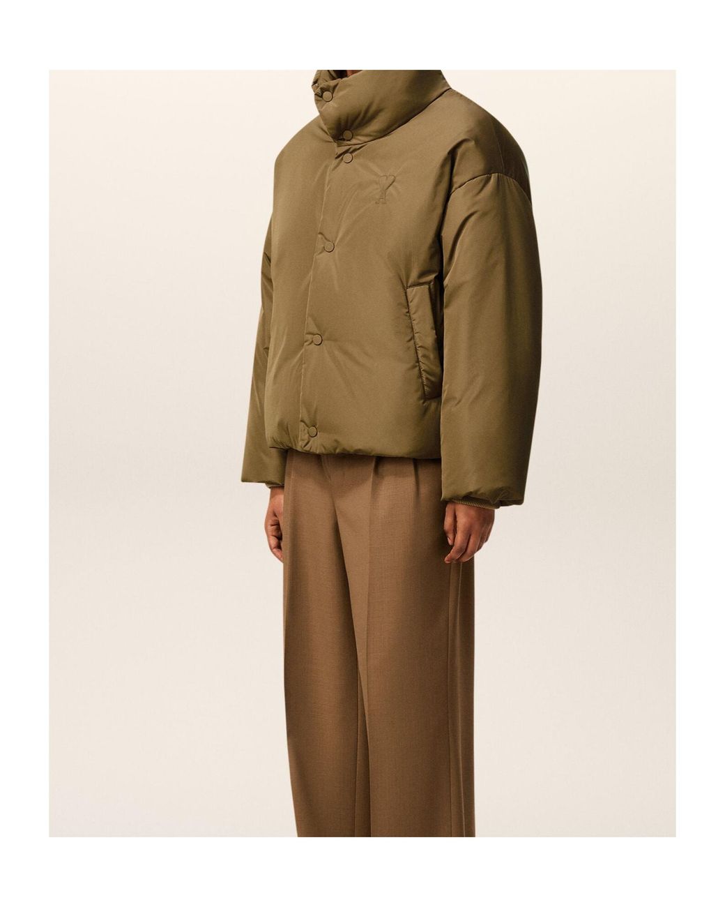 AMI Natural Taffetas Ami De Coeur Down Jacket for men