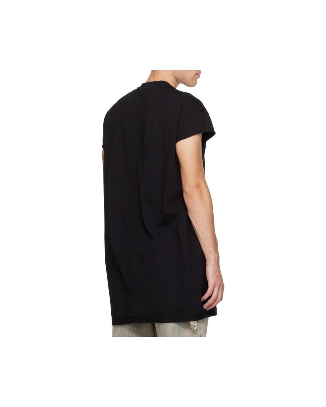 Rick Owens Black Longline T-Shirt for men