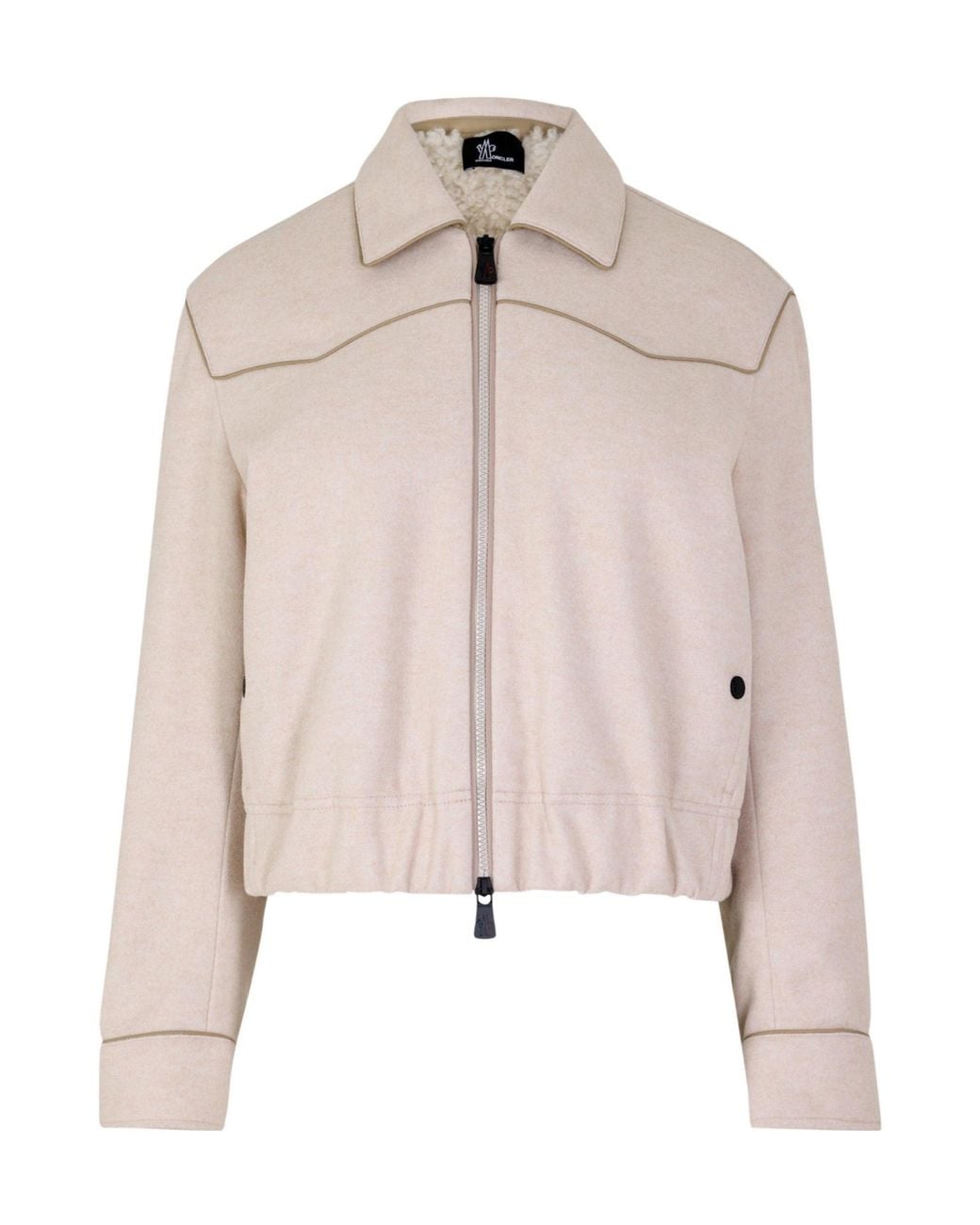 Moncler Natural Minimal Zip-Up Short Jacket