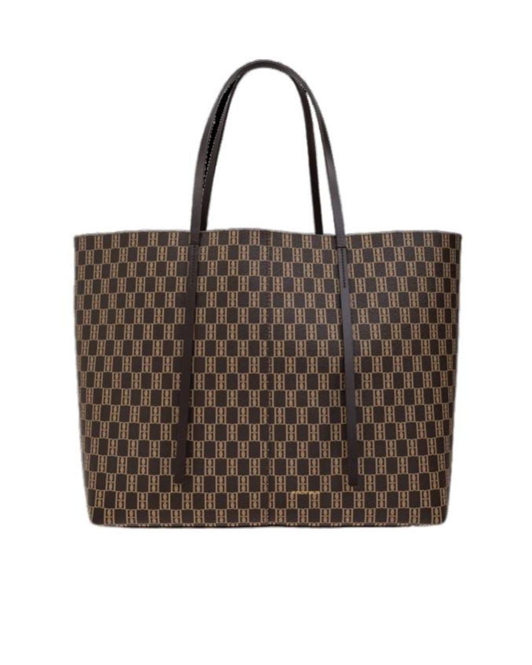 By Malene Birger Brown Signature Pattern Tote Bag