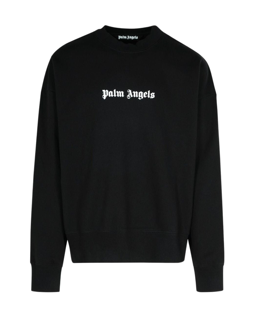 Palm Angels Black Logo Printed Crewneck Sweatshirt for men