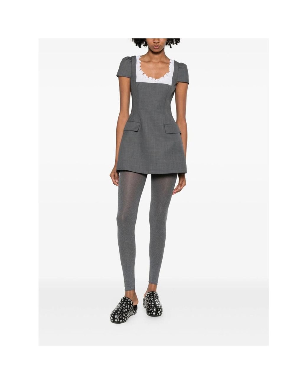 ShuShu/Tong Gray Shushu/Tong Scalloped Mini Dress