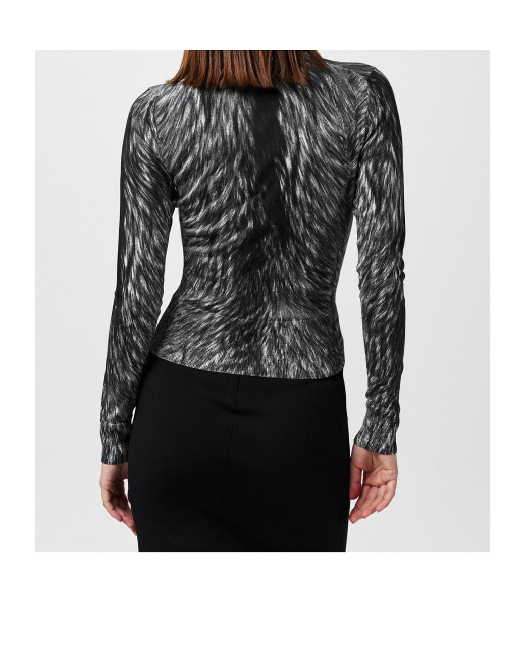 Dolce & Gabbana Black Fur Print Knitwear