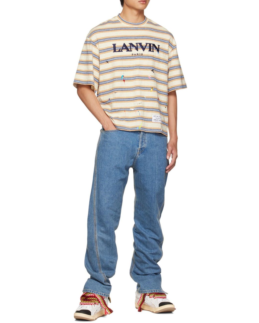 Lanvin Natural Curb Low-Top Sneakers for men