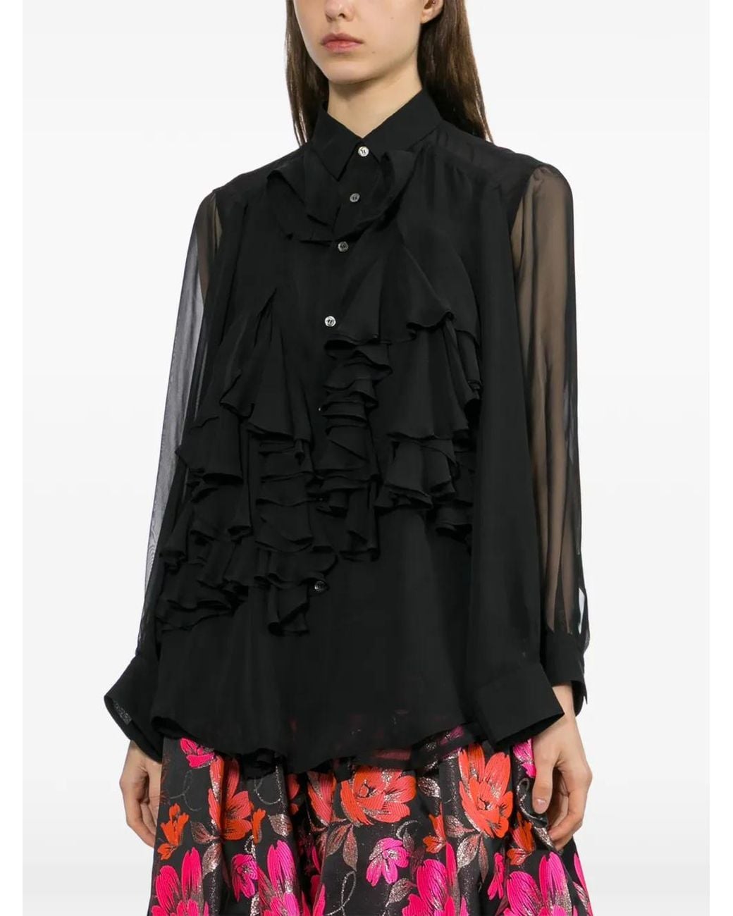 Comme des Garçons Black Ruffled Shirt