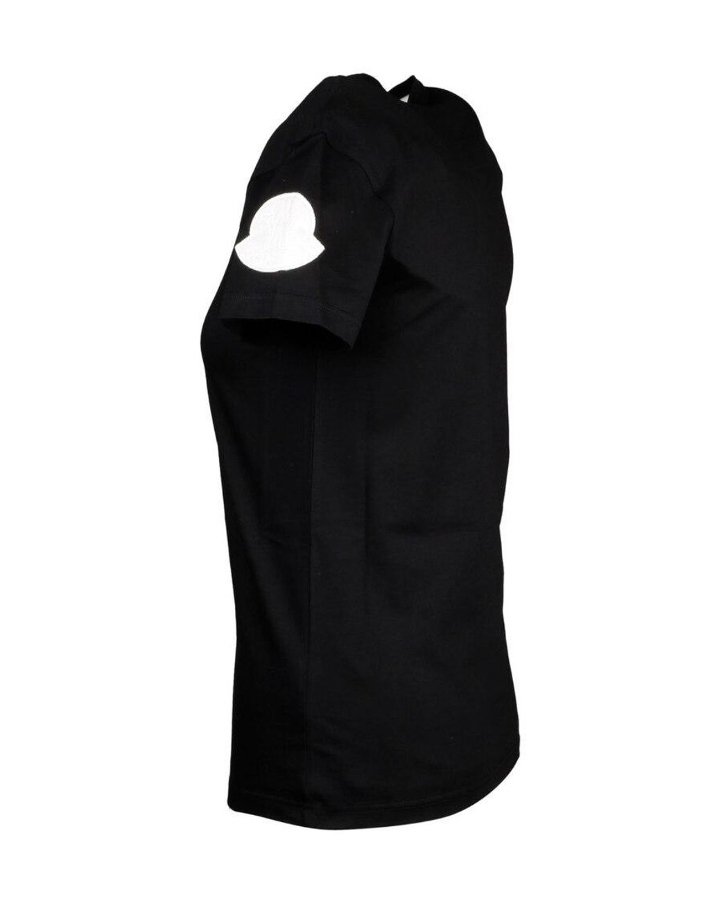 Moncler Black Logo-Patch Cotton T-Shirt