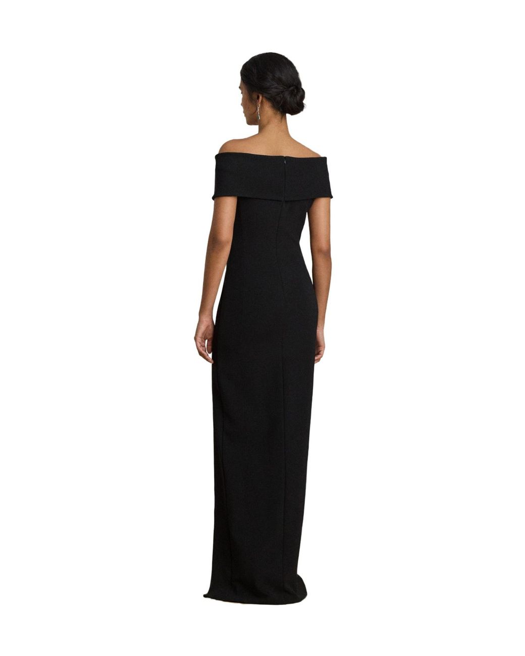 Ralph Lauren Black Solid Color Formal Dress
