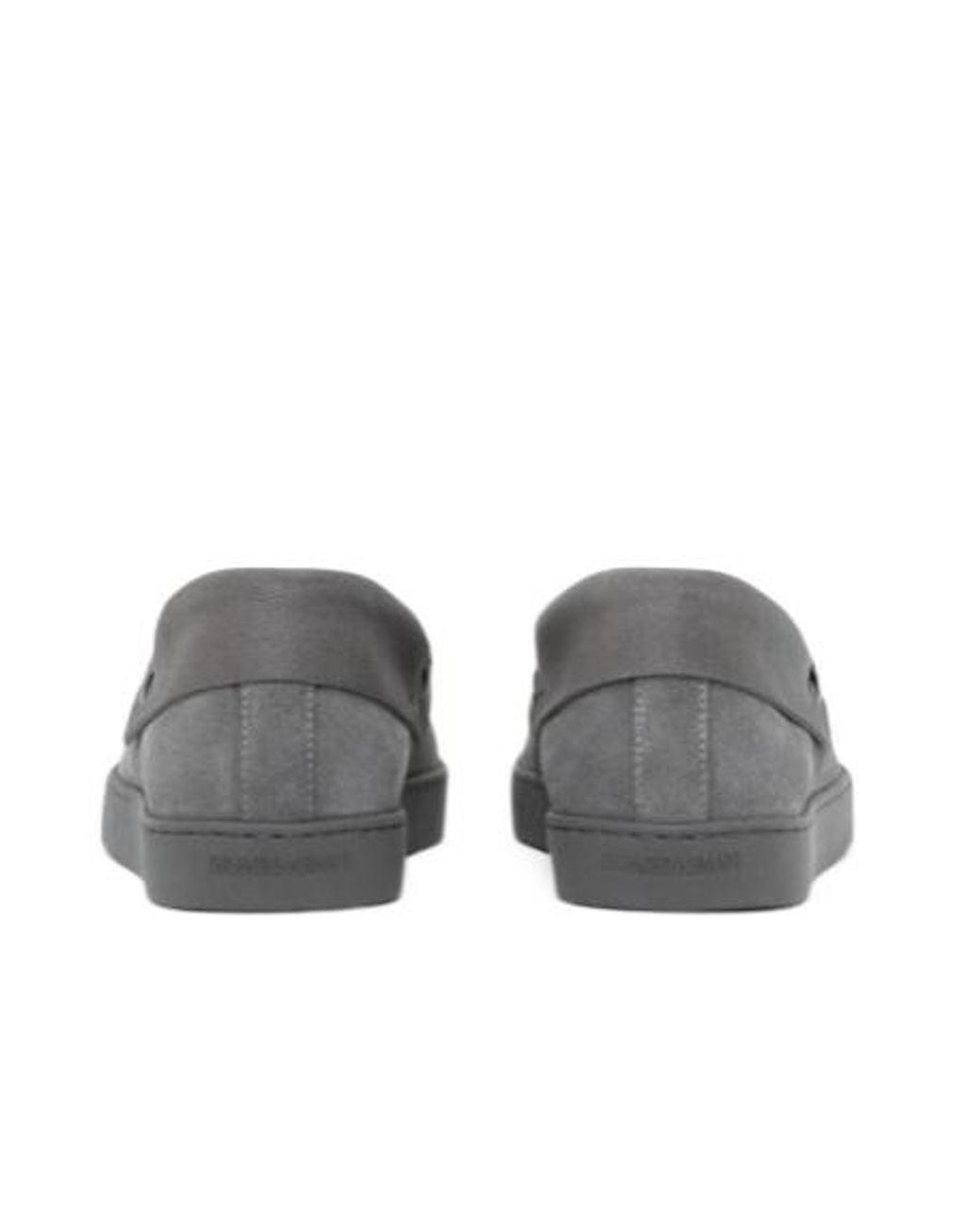 Giorgio Armani Gray Bow Detailed Slip-On Loafers for men