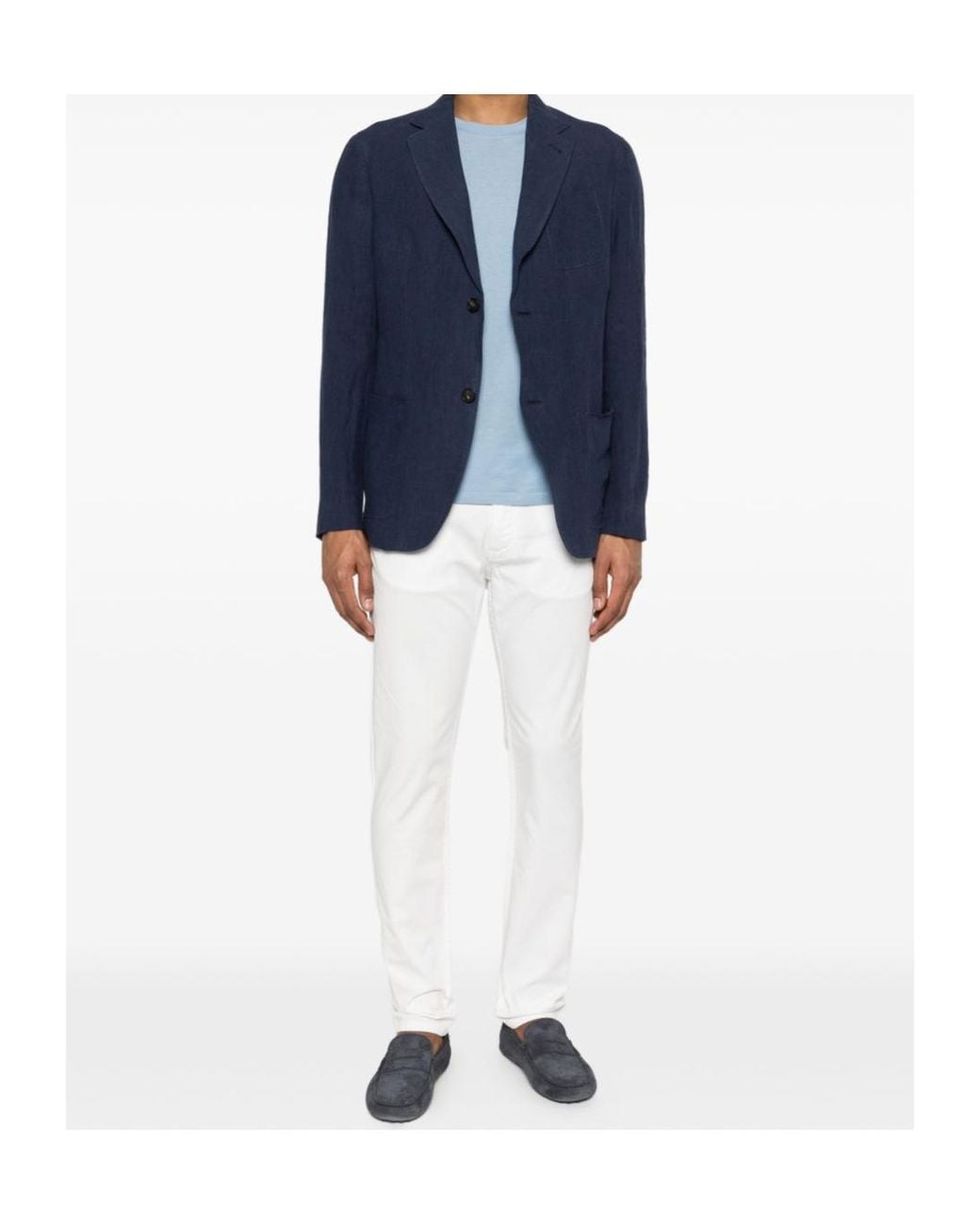 Emporio Armani Blue Long-Sleeved Suit Jacket for men