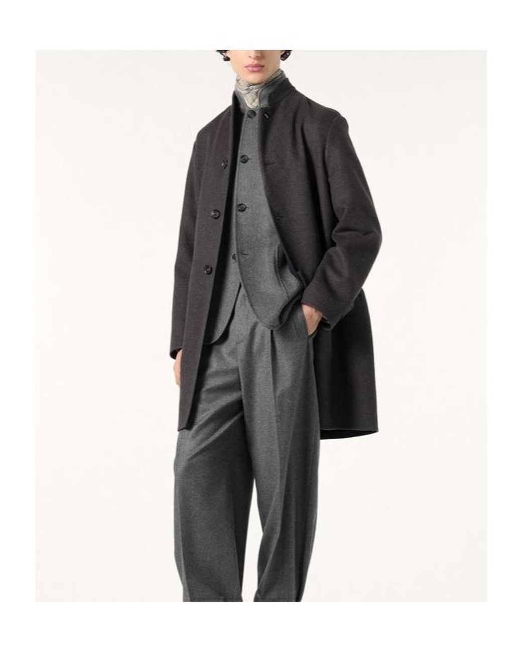 Loro Piana Gray Button-Up Jacket for men