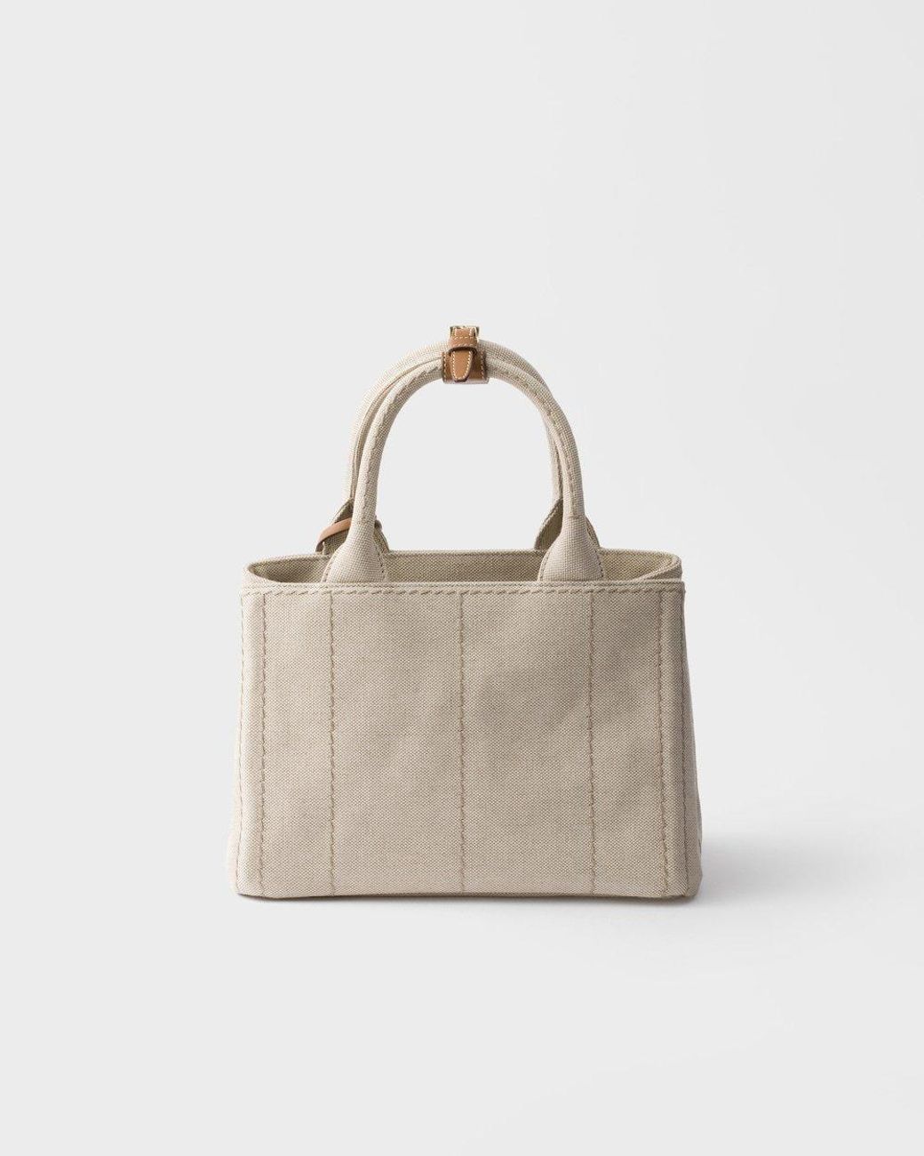 Prada Natural Jardinière Small Cotton Canvas Bag