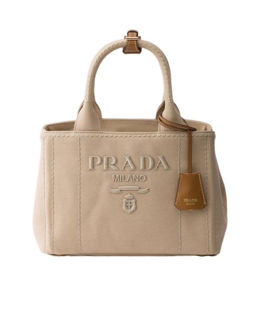Prada Natural Jardinière Small Tote Bag