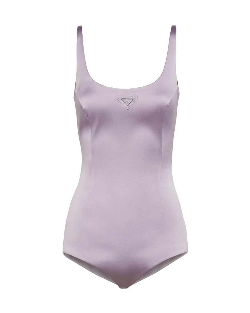【プラダ・PRADA】Stretch satin bodysuit Prada Stretch Satin Bodysuit in Purple | Lyst