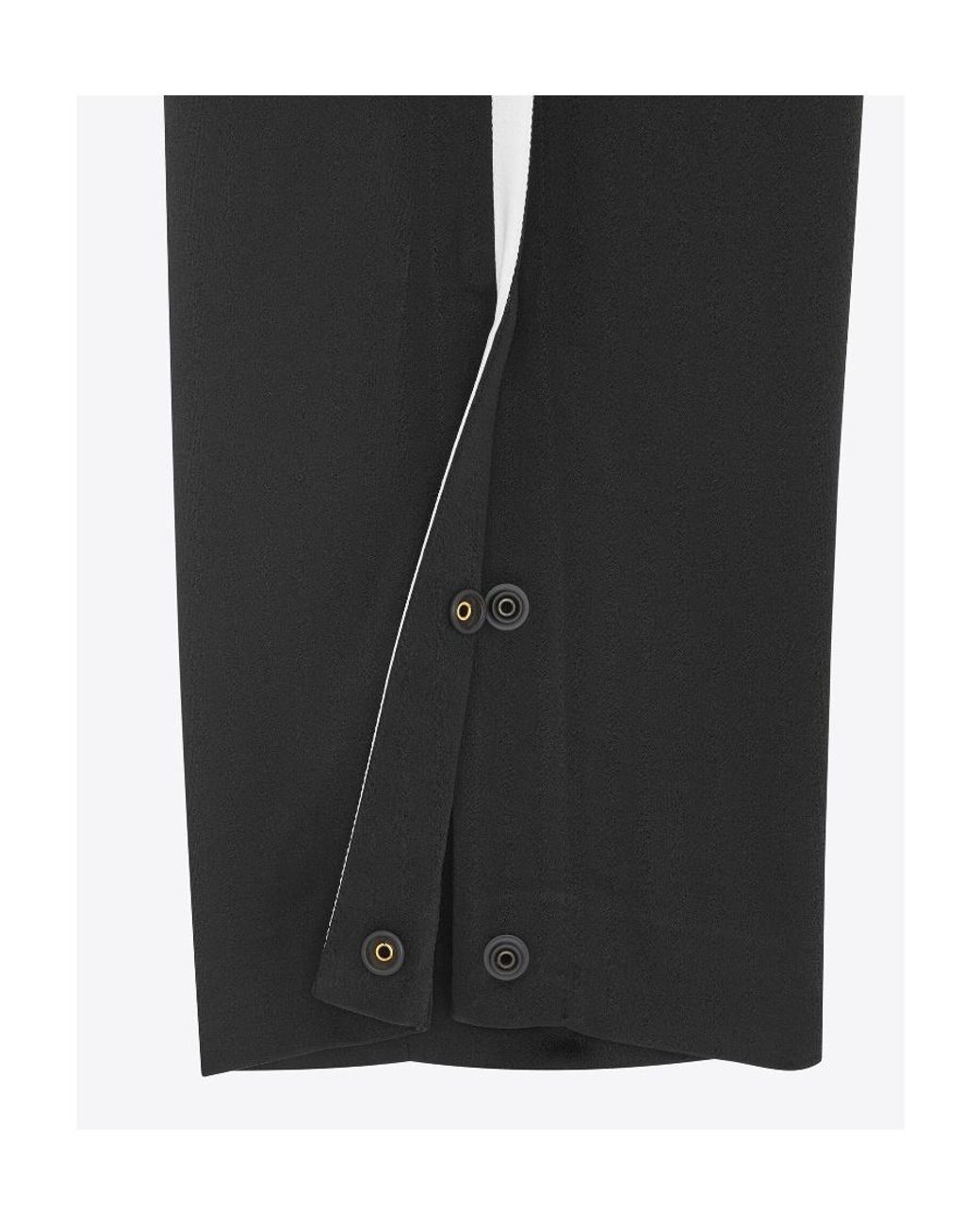 Saint Laurent Black Logo-Embroidered Drawstring Striped Track Pants for men