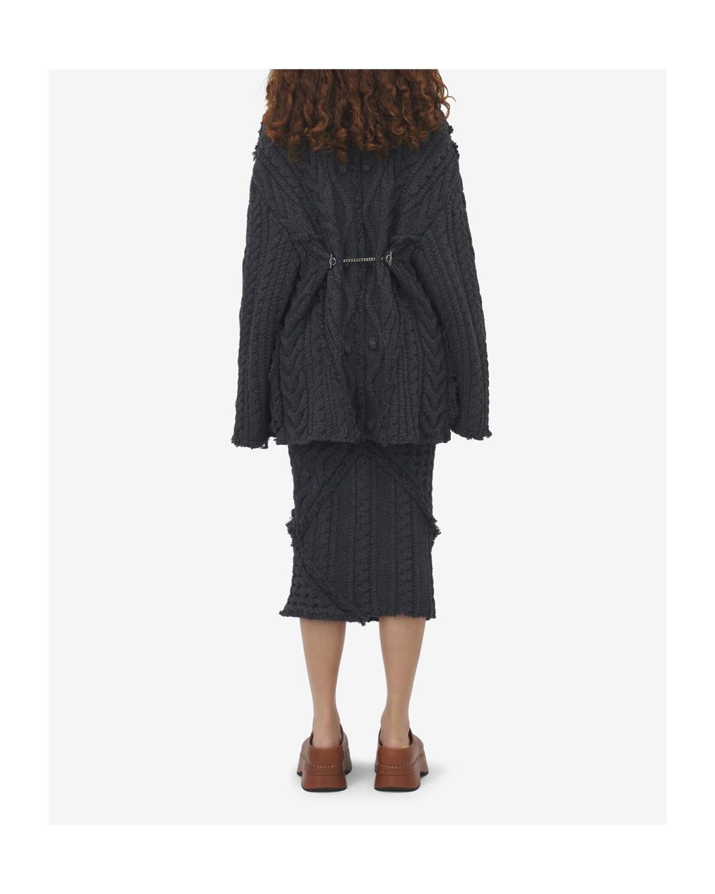 McQueen Black Twisted Knitted Cardigan