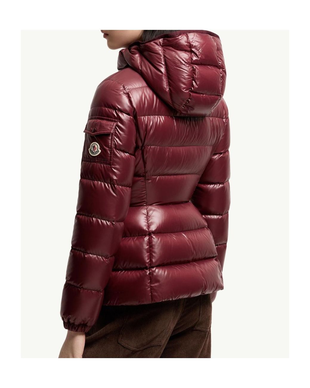 Moncler Red Barante Hooded Short Padded Jacket