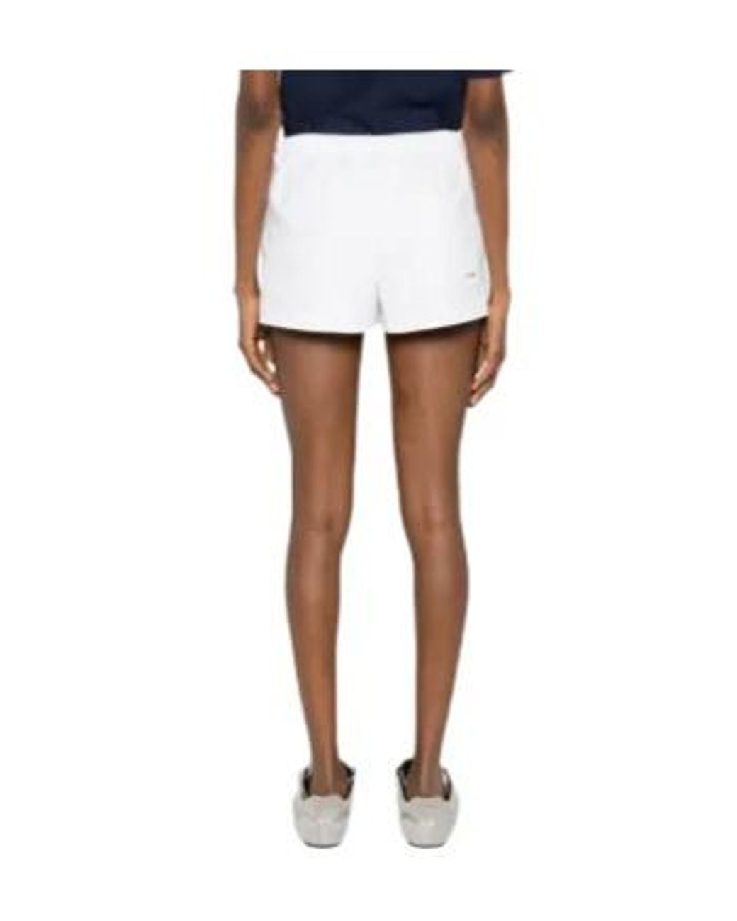 Sporty & Rich White Lucy Print-Detail Shorts