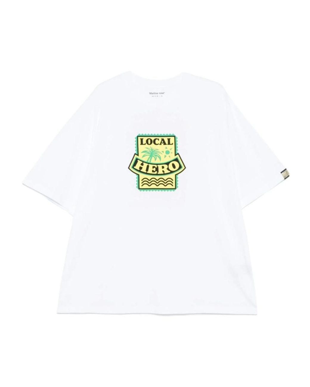 Martine Rose White Graphic Printed Crewneck T-Shirt for men