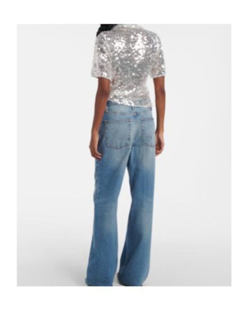 Christopher Esber White Sequined Semi-Sheer Polo Shirt