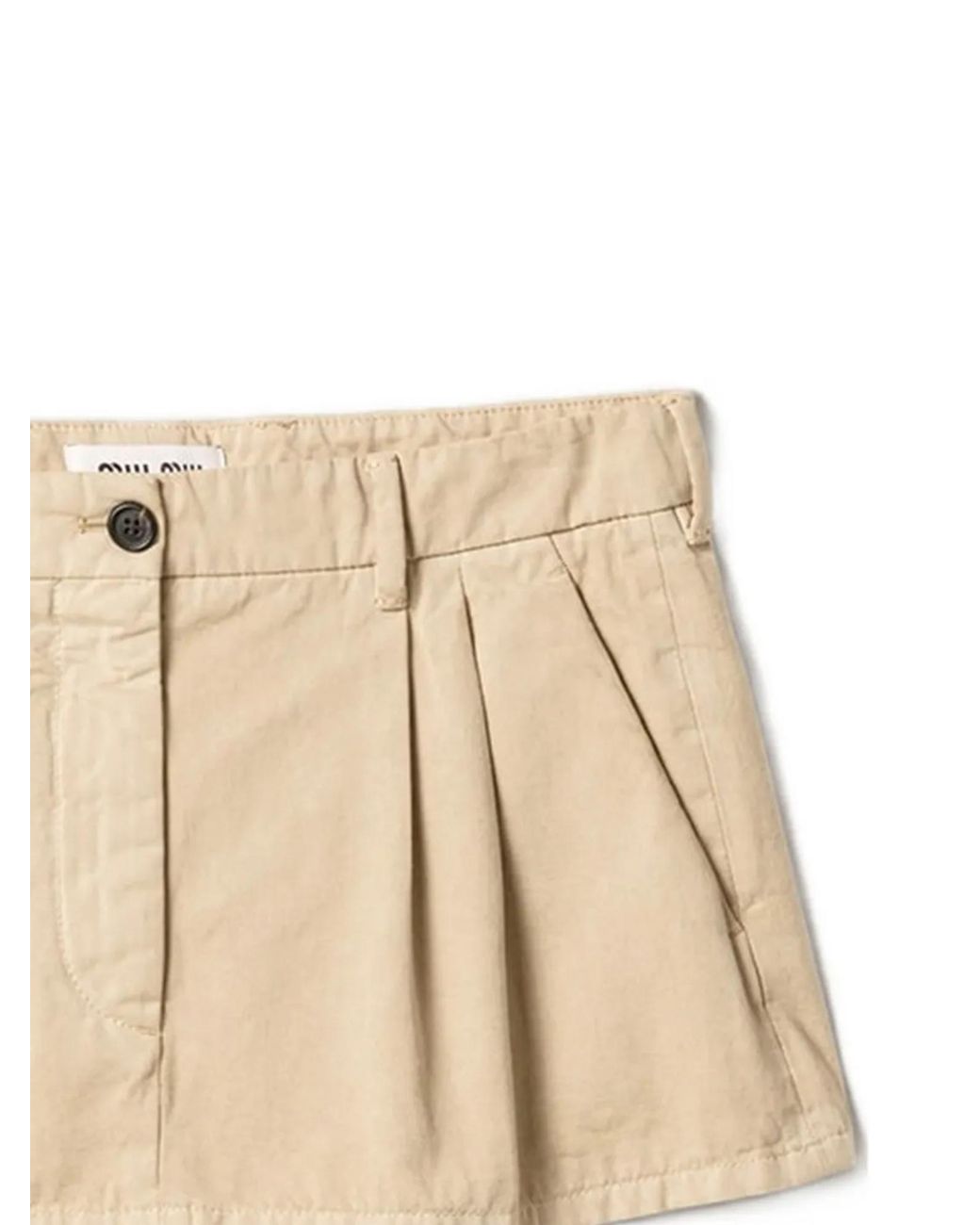 Miu Miu Natural Cotton Belted Mini Skirt