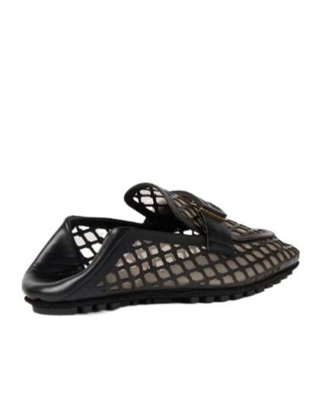 Fendi Black Tube Logo Flat Mules