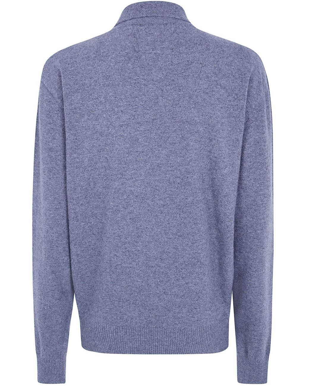 Rohe Blue Ballantyne Argyle Ribbed Polo Top