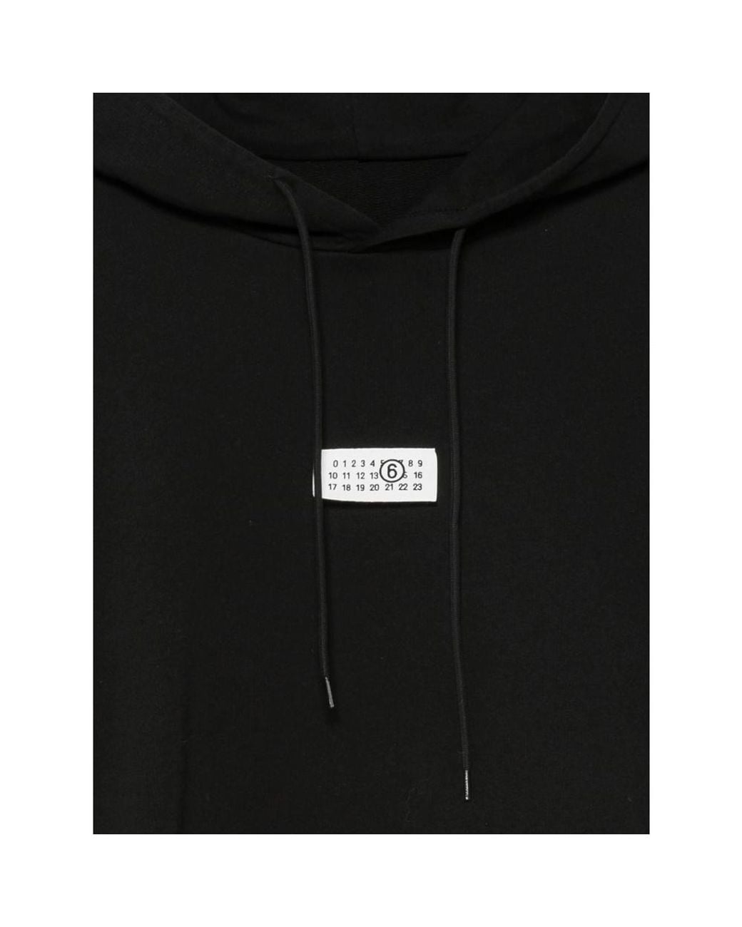 MM6 by Maison Margiela Black Logo-Patch Drawstring Hoodie for men